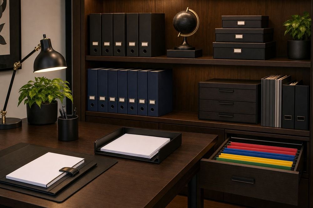 Pastas e arquivos de documentos organizados